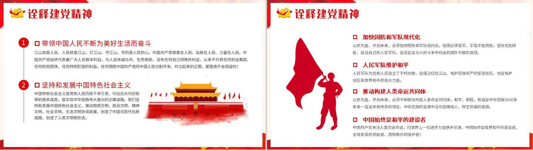 党政风庆祝中国共产党成立一百周年大会的总要讲话PPT模板-4