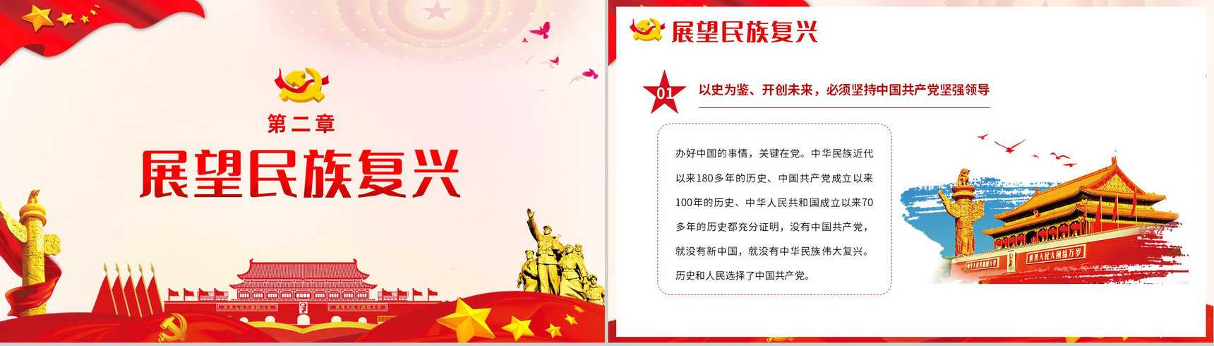 党政风庆祝中国共产党成立一百周年大会的总要讲话PPT模板-5