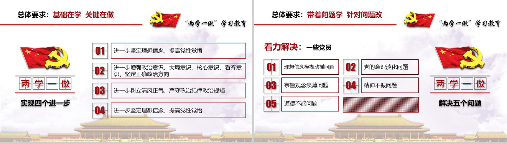 清新简约两学一做中国共产党党章党规学习PPT模板-6